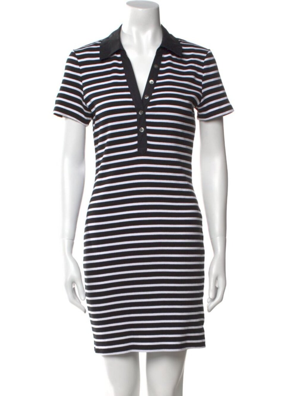 Veronica Beard Bailey Striped Cotton Knit Polo Dress NWT